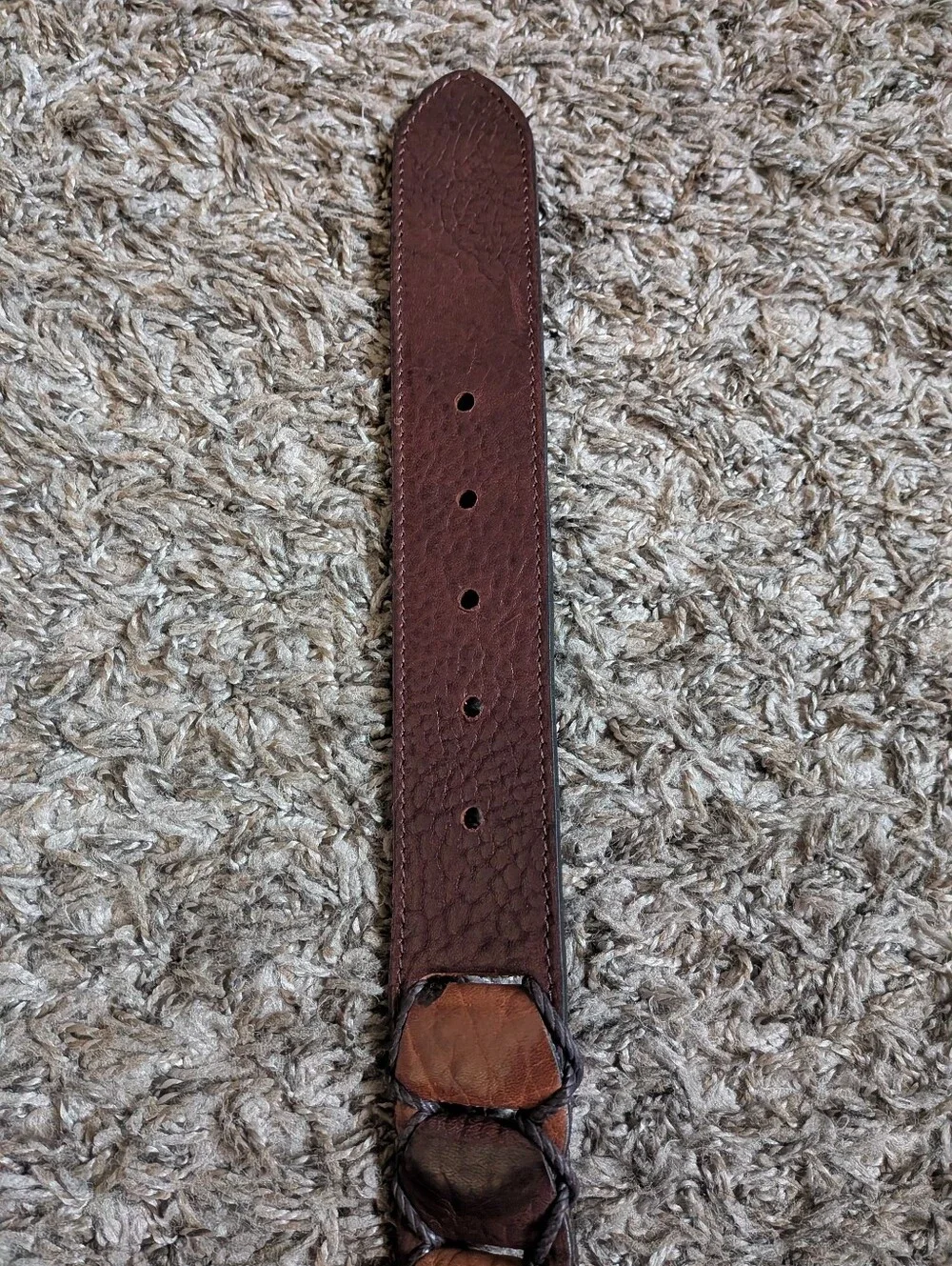 Will Leather Goods Brown Cognac Buffalo Link Dress Belt Men's 36W NEW